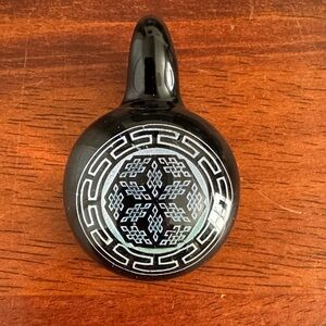 Dichroic Glass Pendant - The Endless Knot (Srivatsa)/The Greek Key (Meander)